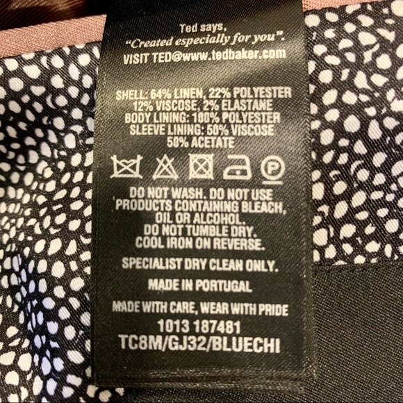 Ted Baker Jacket /Blazer. Size 3. M. Navy. Linen. Like NWOT. Never worn Bluechi - Picture 7 of 8